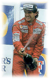 Alain Prost aprs l'une de ses nombreuses victoire
