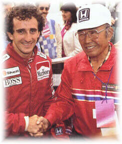 Alain Prost avec le motoriste Honda